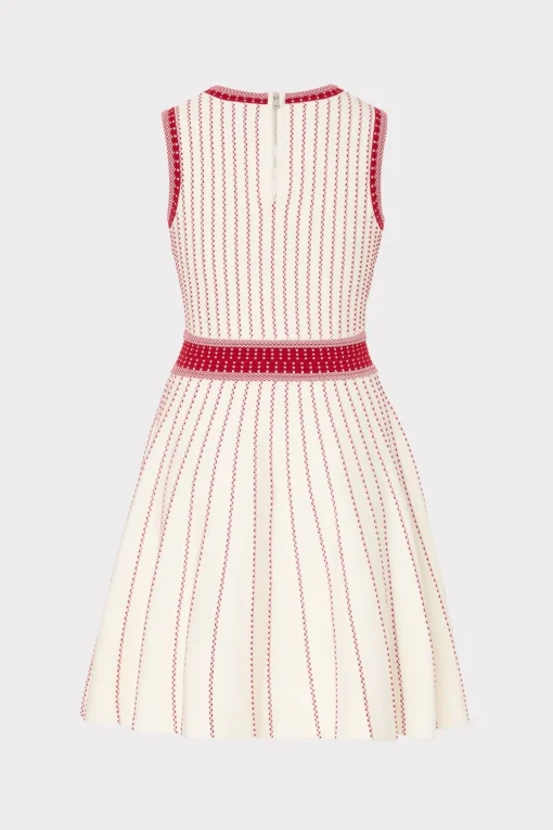 MILLY Jumpsuits & Rompers-Vertical Texture Fit And Flare Dress
