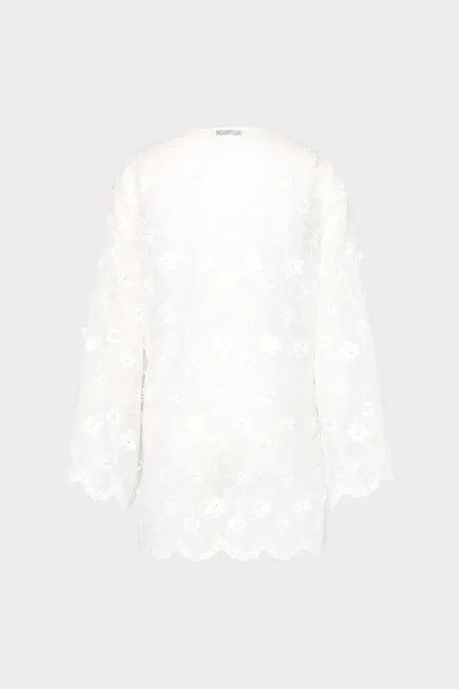 MILLY Jumpsuits & Rompers-Viara 3D Floral Embroidery Coverup Dress