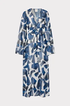 MILLY Cover-Ups-Vince Ocean Puzzle Chiffon Coverup Dress