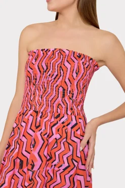 MILLY Cover-Ups-Viona Painted Chevron Cotton Voile Dress