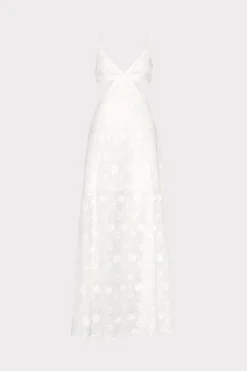 MILLY Jumpsuits & Rompers-Vivianne 3D Floral Cotton Eyelet Dress