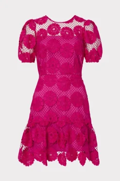 MILLY Pink Dresses-Yasmin Daisy Lace Dress