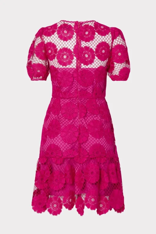 MILLY Pink Dresses-Yasmin Daisy Lace Dress