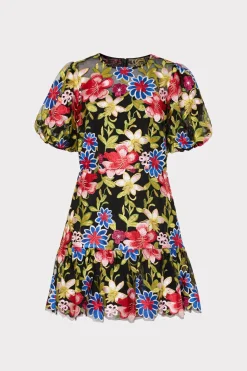 MILLY Guest Of Dresses-Yasmin Floral Embroidery Dress
