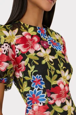 MILLY Guest Of Dresses-Yasmin Floral Embroidery Dress